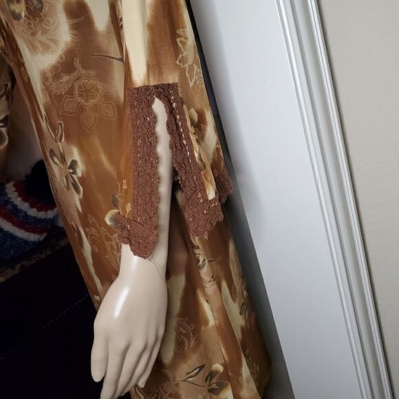 Vintage wild cat Tie-Dye floral midi Dress - Picture 8 of 12